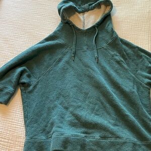 Pact Organic Cotton Short Sleeve Crop Teal Sweatshirt Size Medium